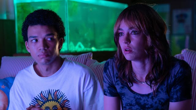 Mesmerized by the indie screen: Justice Smith and Brigitte Lundy-Payne in "I Saw the TV Glow" / Photo courtesy of A24.